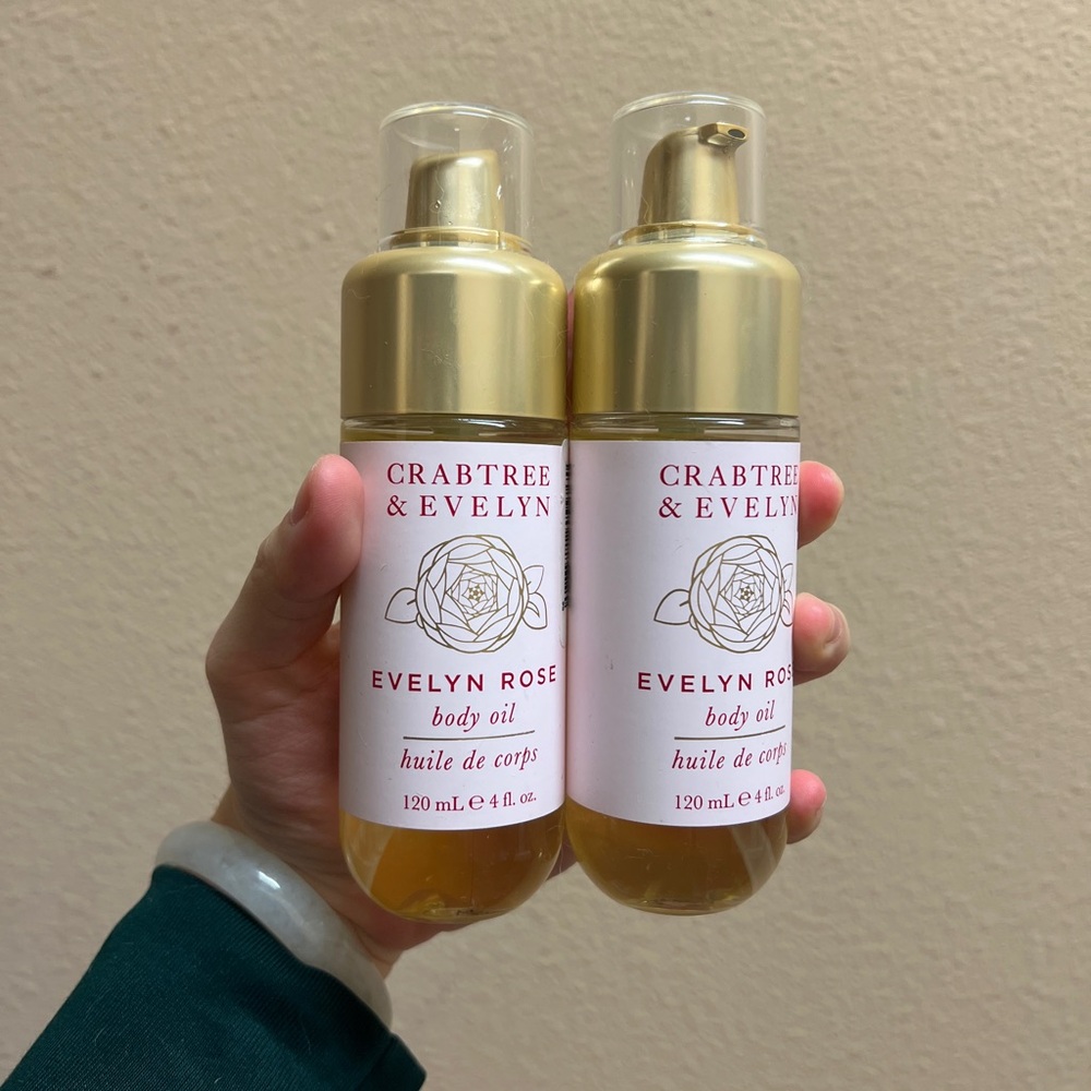 Crabtree & Evelyn Body Oil - Rose - 4 fl oz, Lot of 2